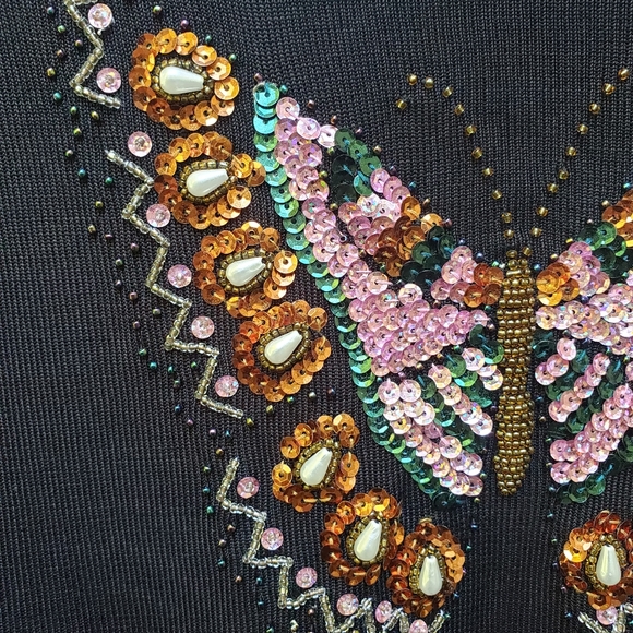 Lucia Barnes , Gorgeous Intricate , Boho , Crystal, Butterfly🦋 Sweater - Picture 14 of 16